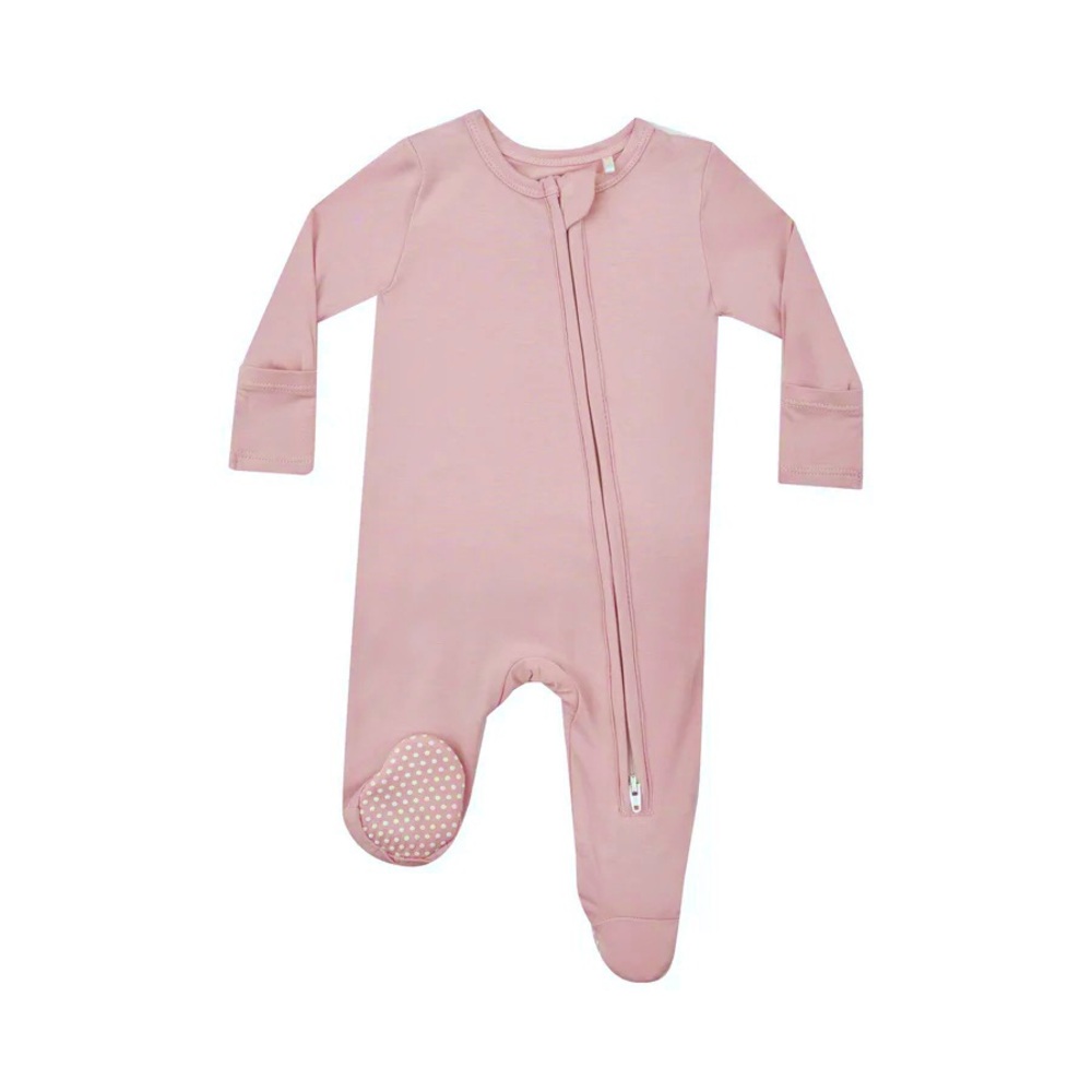 Angel Dear Onesie 2-Way Zipper Footie Pajama in Rose/Blush